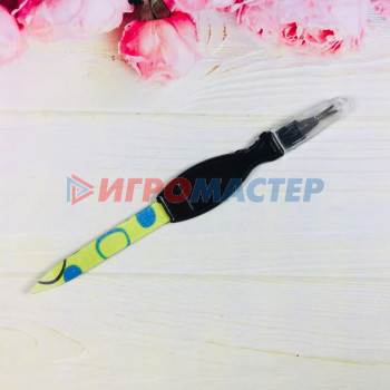 Пилка для ногтей металлическая с триммером "Эстетика", цвет ручки микс матовый, цвет пилки микс,13,5см