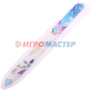 Пилка для ногтей стеклянная на блистере "Ultramarine", ручка цветная в ассортименте 14см.