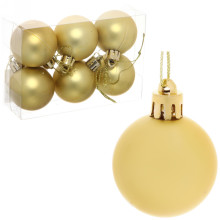 Новогодние шары 4 см (набор 6 шт) "Матовый", золото