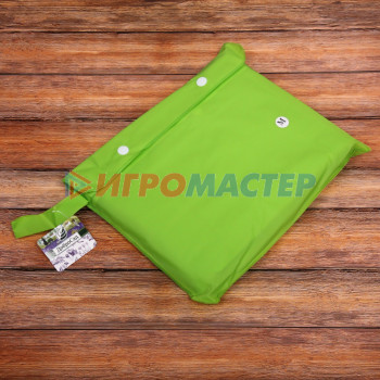 Дождевик-плащ 140 Мкрн 110см "Урал" с капюшоном и завязками, на кнопках, зеленый ДоброСад