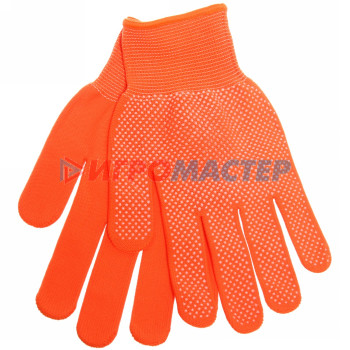 Перчатки садово-строительные Перчатки нейлоновые "Классика" с ПВХ покрытием оранжевые 8 р-р б/блистера