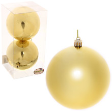 Новогодние шары 10 см (набор 2 шт) "Глянец", золото