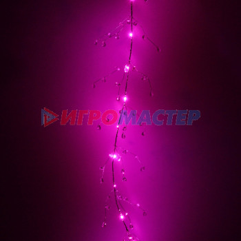 Гирлянда для дома на батарейках 1,5 м 18 ламп LED "Сверкающие хрусталики" (от 3хАА), Розовый