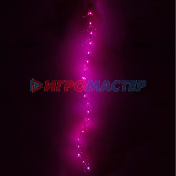 Гирлянда для дома на батарейках 1,5 м 18 ламп LED "Сверкающие хрусталики" (от 3хАА), Розовый