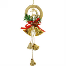 Украшение новогоднее "Колокольчик с оленем" 23 см, золото