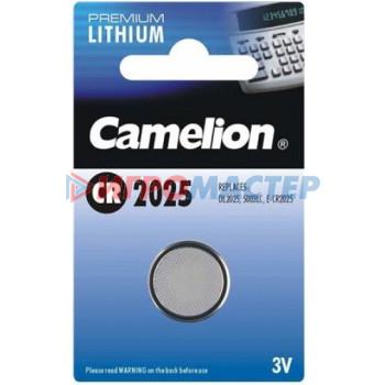 Литиевые батарейки Батарейка литиевая дисковая Camelion CR2025 (блистер, 1 шт)