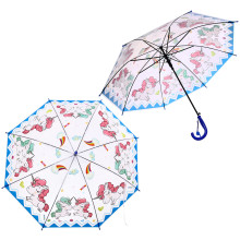 Зонт детский полуавтомат "Сказочные единорожки", 8 спиц, d-86, в сложе. виде 65см