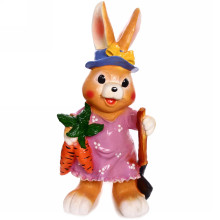 Фигура из гипса "Зайчиха с морковкой" 68см бежевый
