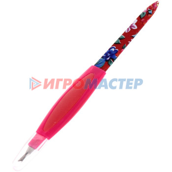 Пилка для ногтей металлическая в пакете "Ultramarine - Нежные цветы", с триммером, цвет микс, 16,5см