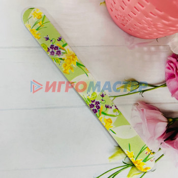 Пилка для ногтей наждачная в пакете "Ultramarine - цветы", прямая, цвет микс, 17,5*2