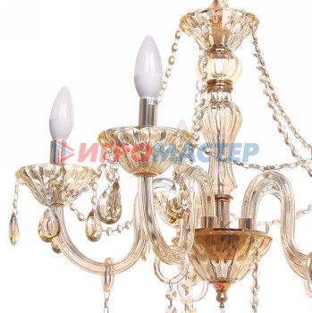 Люстра подвесная в стиле барокко "Armonia" 5*40Вт 25-S9006 со стеклянными основаниями