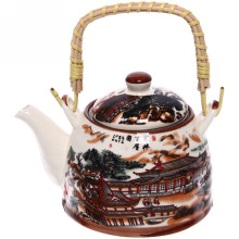 Чайник заварочный керамический 400мл с ситом "Китайская деревня"