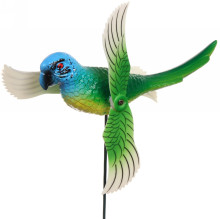 Фигура на спице "Попугай" 14*40см с крутящимися крыльями для отпугивания птиц