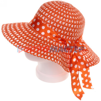 Шляпа женская с широкими полями "Summer", цвет оранжевый, р58, ширина полей 10см