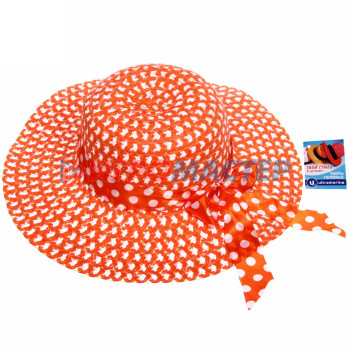 Шляпа женская с широкими полями "Summer", цвет оранжевый, р58, ширина полей 10см