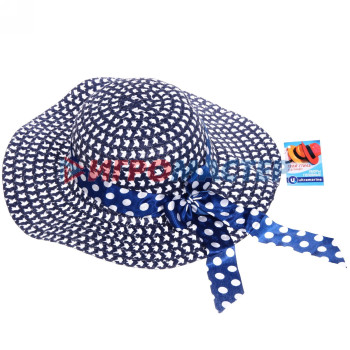 Шляпа женская с широкими полями "Summer", цвет синий, р58, ширина полей 10см