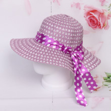 Шляпа женская с широкими полями "Summer", цвет нежно-фиолетовый, р58, ширина полей 10см