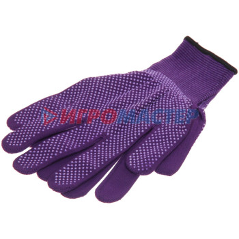 Перчатки нейлоновые "Классика" с ПВХ покрытием фиолетовые 8 р-р б/блистера