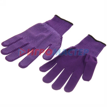 Перчатки нейлоновые "Классика" с ПВХ покрытием фиолетовые 8 р-р б/блистера