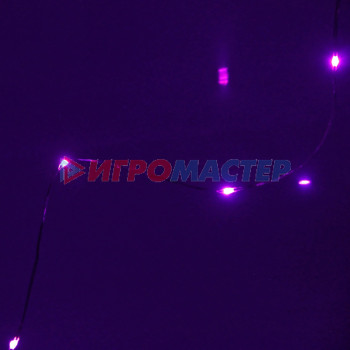 Гирлянда для дома на батарейках 1,5 м 15 ламп LED, 1 реж.,IP-20, Фиолетовый
