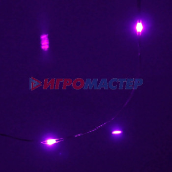 Гирлянда для дома на батарейках 1,5 м 15 ламп LED, 1 реж.,IP-20, Фиолетовый