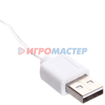 Гирлянда для дома с USB-зарядкой 3м 30 ламп LED, прозрач.провод, IP-20, Мультицвет