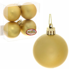 Новогодние шары 5 см (набор 4 шт) "Матовый", золотой