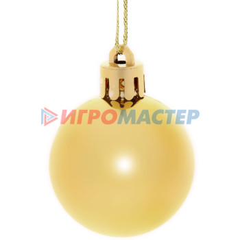 Новогодние шары 4 см (набор 6 шт) "Микс фактур", золотой