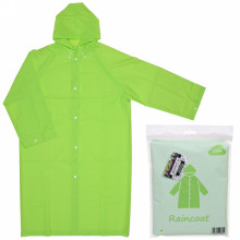 Дождевик-плащ 110 Мкрн 115*65см "Macarons" с капюшоном и завязками, на кнопках, зеленый ДоброСад