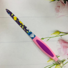 Пилка для ногтей металлическая в пакете "Ультрамарин - Нежные цветы", с триммером, цвет микс, 17,8см