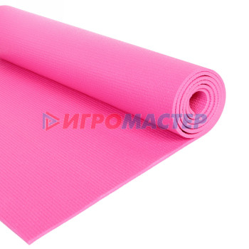 Коврик для йоги 6 мм 61х173 см "Однотонный", розовый