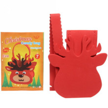 Сумочка детская складная новогодняя "Ультрамарин- Оленёнок", 9*6,5 см дно сумки, 15 см без ручки