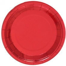 Тарелка бумажная 18 см в наборе 10 шт "Диско" красная