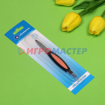 Пилка для ногтей металлическая с триммером на блистере "Ultramarine - Радуга", цвет ручки микс,13,5см