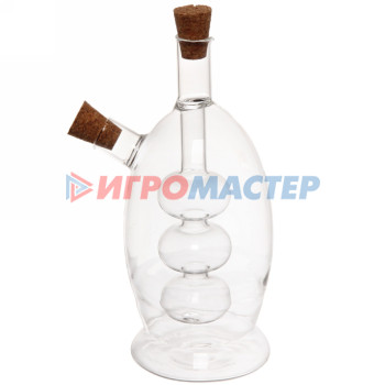 Бутылка стеклянная для специй 400мл "Хай-Тек" с пробковой крышкой, шарики