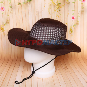 Шляпа мужская с клепками и сеткой "Cowboy", микс 6 цветов, 58р, ширина полей 7,5см