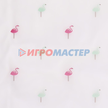 Дождевик-плащ 120 Мкрн 110*62см "Фламинго" с капюшоном и завязками, на кнопках, ДоброСад