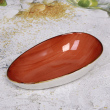 Тарелка керамическая "Corsica orange" 26*16*6см