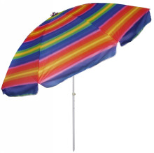 Зонт пляжный D=240см, h-220см "Радуга" с механизмом наклона ДоброСад