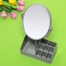 Зеркало настольное с органайзером для косметики "Beauty", цвет зеленый, 31*18см
