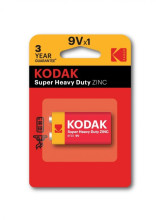 Батарейка солевая Kodak 6F22, тип Крона (блистер, 1 шт)(10/50)