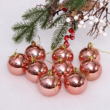 Новогодние шары 6 см (набор 24 шт) "Глянец", розовое золото
