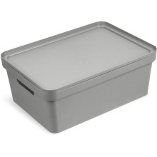 Коробка для хранения с крышкой "Фортуна", цвет серый, 38*28*15см С746СЕР