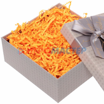 Наполнитель бумажный для подарков "Палящее солнце" 50г (гофре), оранжевый