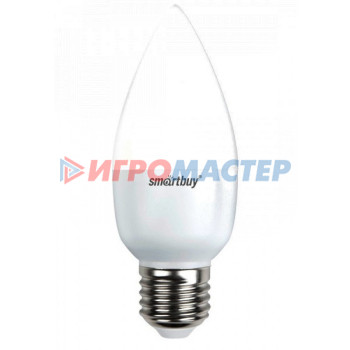 Светодиодные лампы Лампа Smartbuy, 7W, свеча С37, Е27, 220В, 550Лм, 4000К (200)*