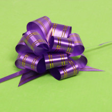 Бант для оформления подарка "Сияние" 3 см, d-11 см, Фиолетовый