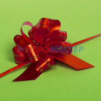 Бант для оформления подарка "Сияние" 3 см, d-11 см, Красный