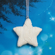 Украшение новогоднее подвесное "Вязаная звёздочка" 5,5 см, белый