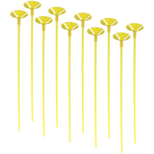 Набор палочек для шариков воздушных с держателем, 42 см (10 шт), желтый