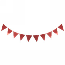 Растяжка "Праздничные флажки" 2,5 м 13*17,5 см Глянец, (10 штук), красный